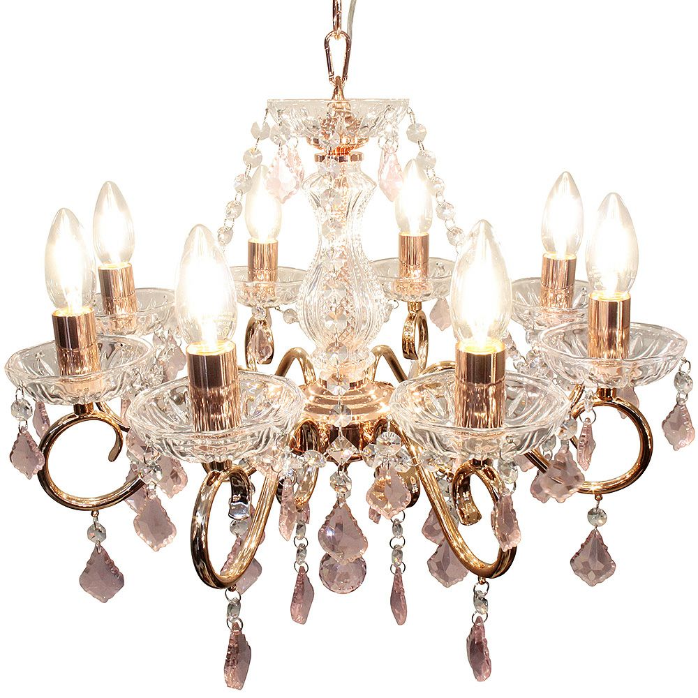 8灯シャンデリア アンリ ピンクゴールド