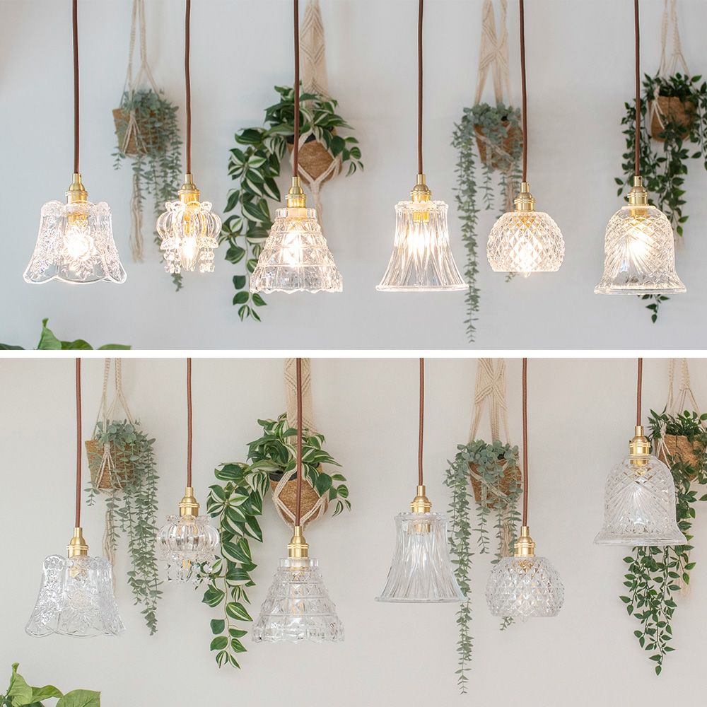 アンティーク調のガラスペンダントライト サフィール マシェリ アミラ シャール ベル リリト
