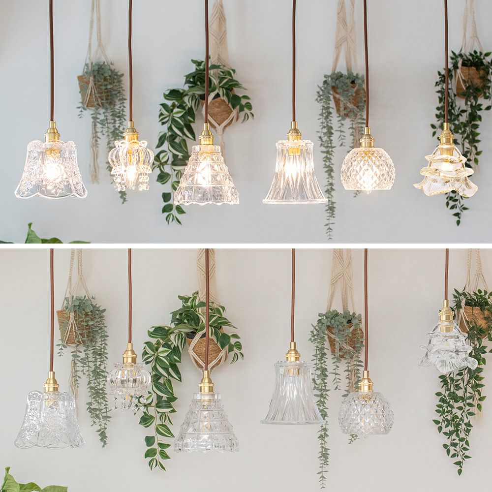 アンティーク調のガラスペンダントライト サフィール マシェリ アミラ シャール ベル リリト