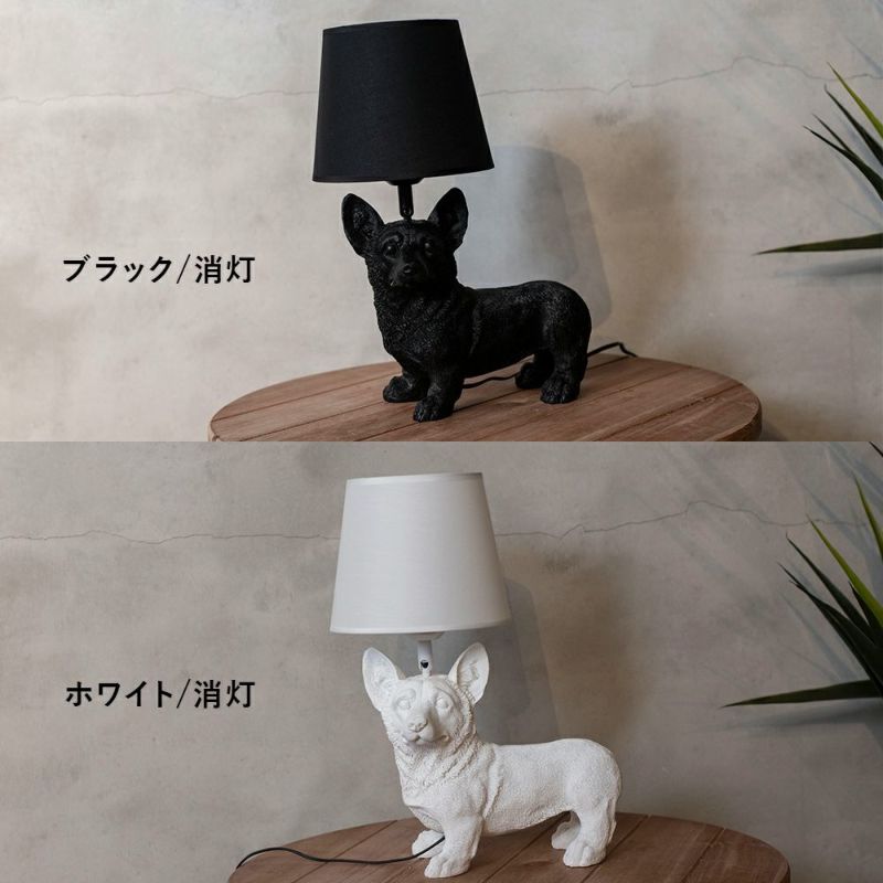 Cor様オーダー分＊コーギーのランプと紫陽花のランプシェード シェードタイプのテーブルランプ コーギーランプ